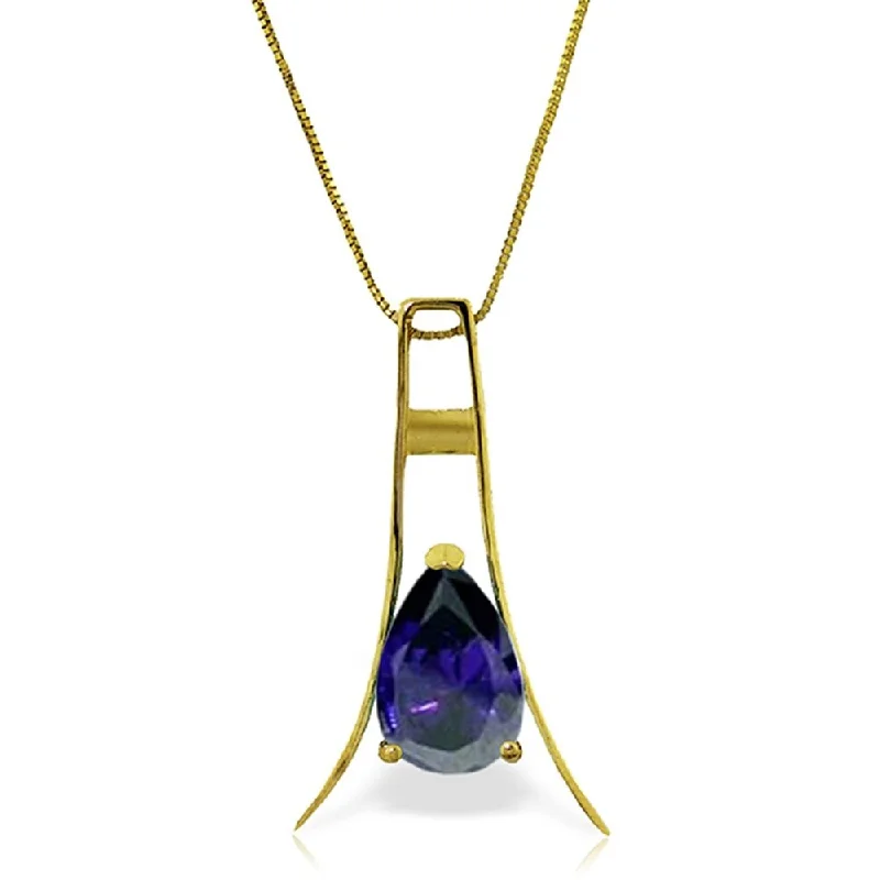 Silk cord necklaces-1.5 Carat 14K Gold Nourishment of Love Sapphire Necklace