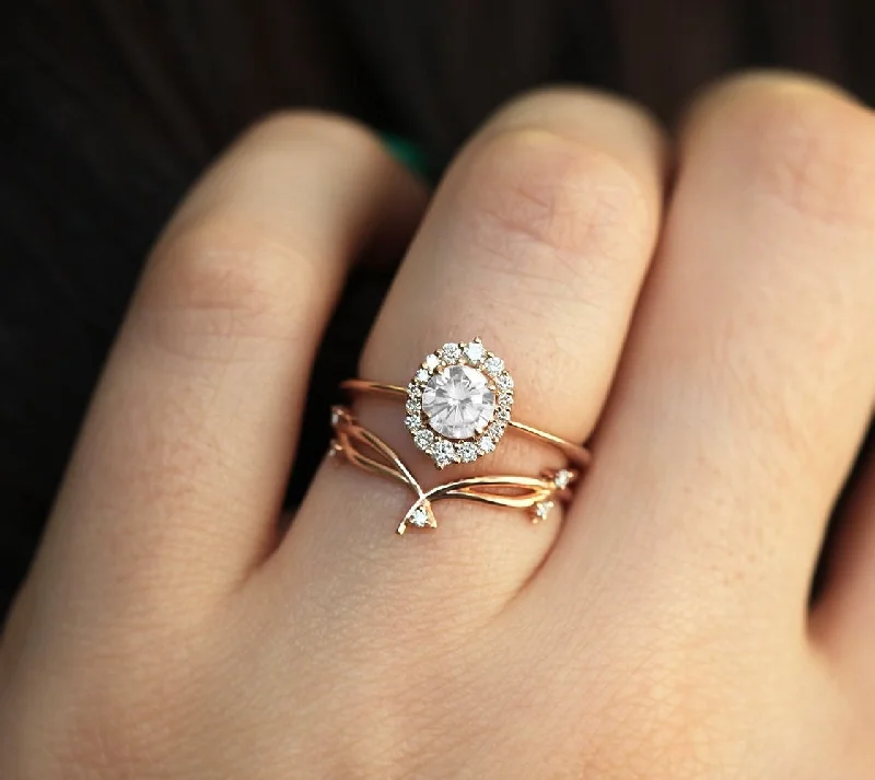 Vintage rose engagement rings-Eva Diamond Ring