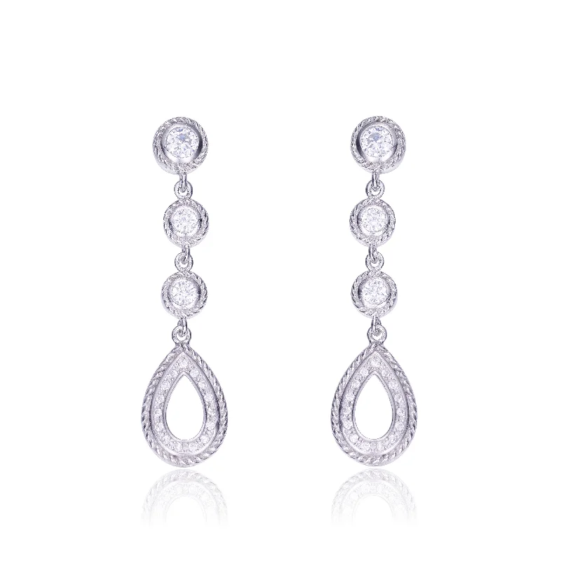 Emma Braided Teardrop Halo Earrings