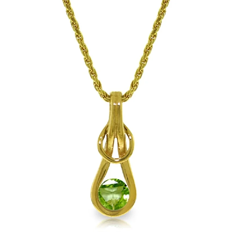 Multi-strand necklaces-0.65 Carat 14K Solid Gold No Conclusions Peridot Necklace