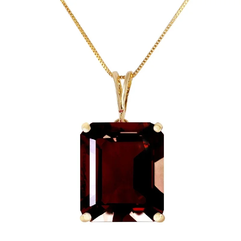 Mesh choker necklaces-7 Carat 14K Gold Necklace Octagon Garnet