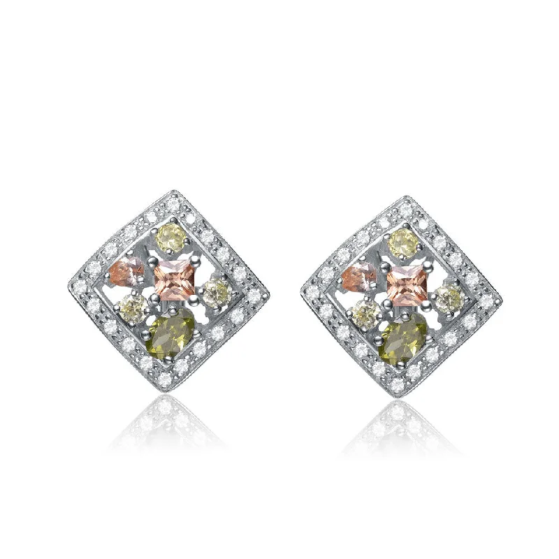 Audrey Flower -Framed Earrings