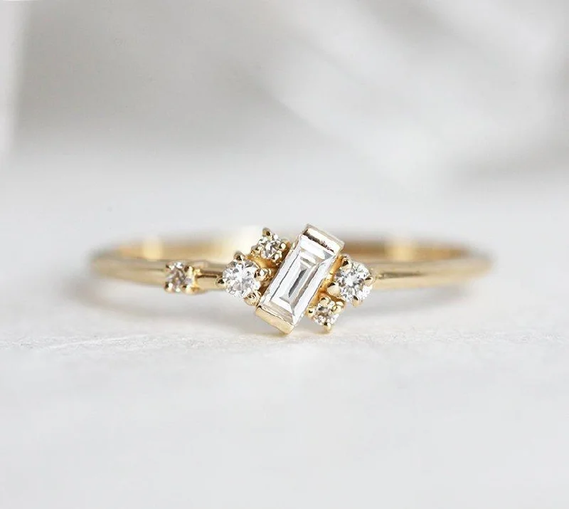 Flat knot engagement rings-Harper Diamond Ring