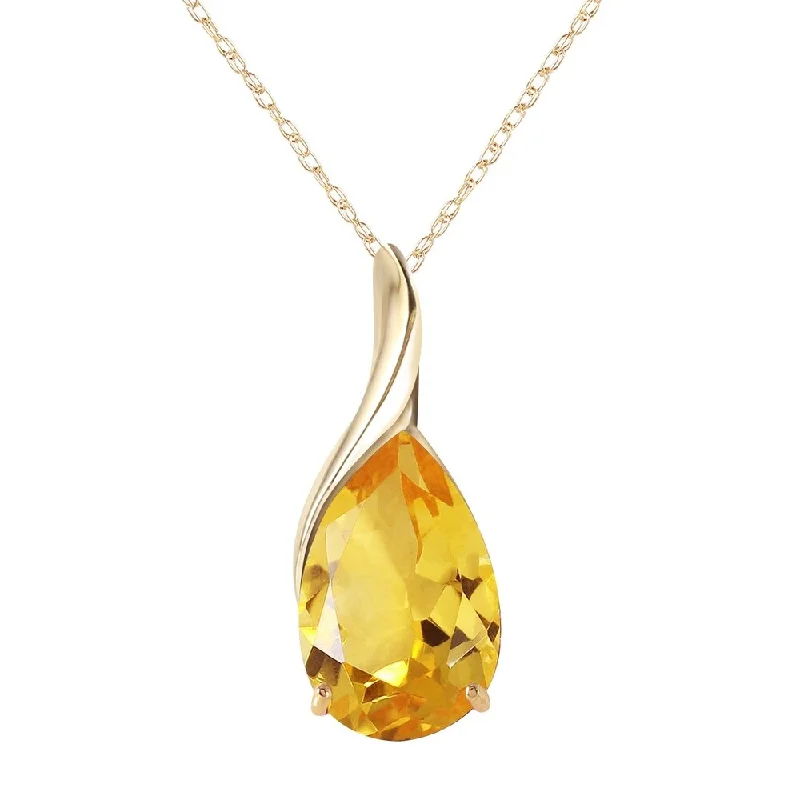 Pure crystal necklaces-5 Carat 14K Gold Milestone Citrine Necklace