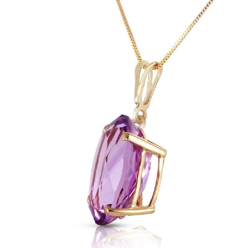 Oval gem necklaces-7.55 Carat 14K Solid Gold Necklace Oval Purple Amethyst