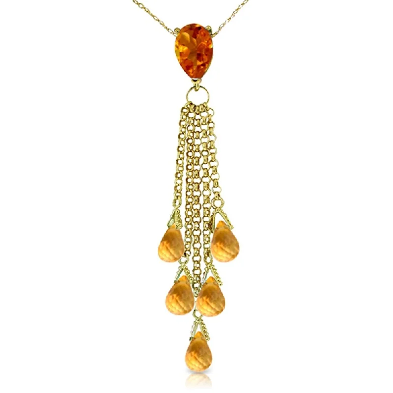 Heavy collar necklaces-7.5 Carat 14K Gold Tender Feelings Citrine Necklace