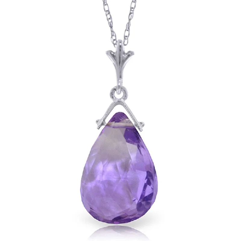 Neat-line necklaces-5.1 Carat 14K White Gold North Wind Amethyst Necklace