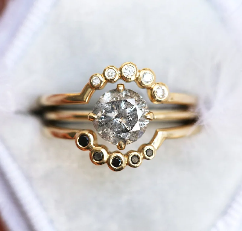 Old cameo engagement rings-Danielle Salt & Pepper Diamond Ring