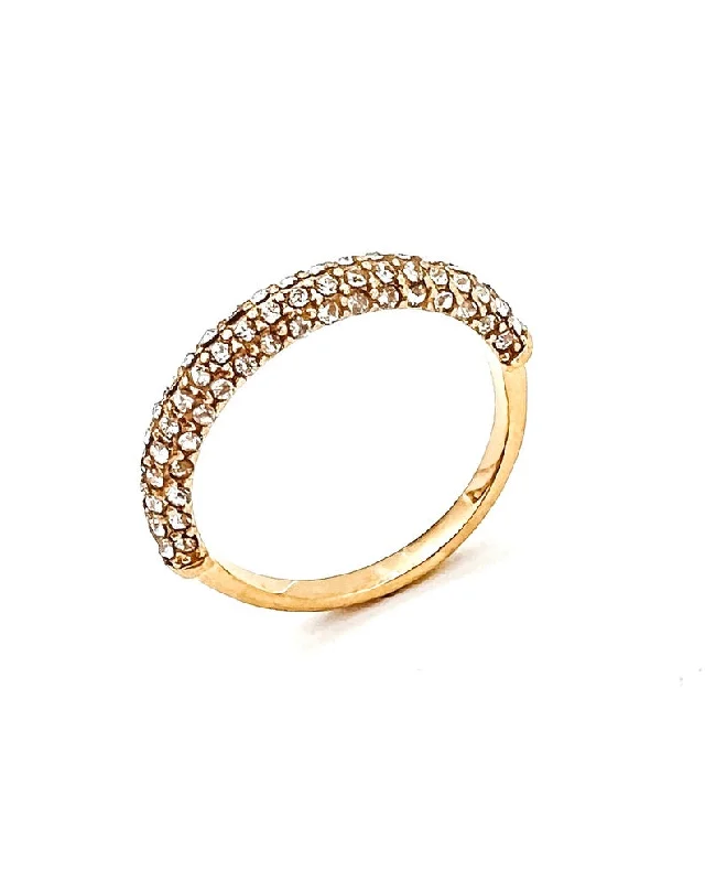 Sleek design rings-Rosemary Crystal Gold Ring