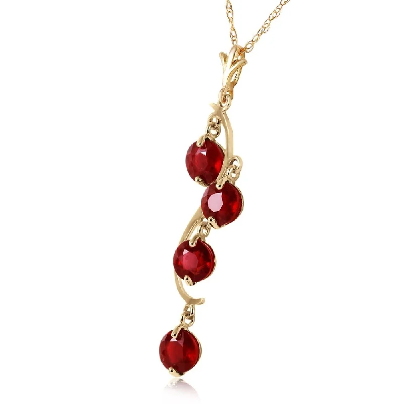 Retro deco necklaces-2 CTW 14K Solid Gold Bare Truth Ruby Necklace