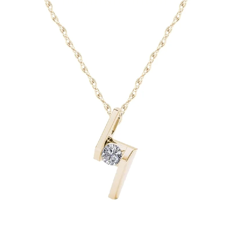 Whimsical bead necklaces-De Couer 10K Yellow Gold 1/6ct TDW Diamond Solitaire Necklace