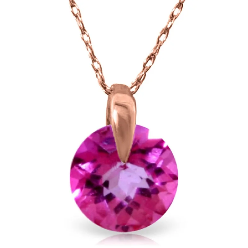 Stellar star necklaces-1 CTW 14K Solid Rose Gold Sundisk Pink Topaz Necklace