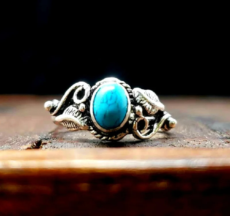 Turquoise Botanical Ring