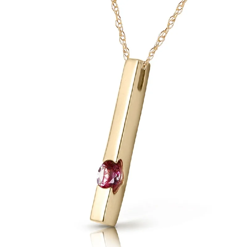 Tide shape necklaces-0.25 CTW 14K Solid Gold Sweetest Success Pink Topaz Necklace