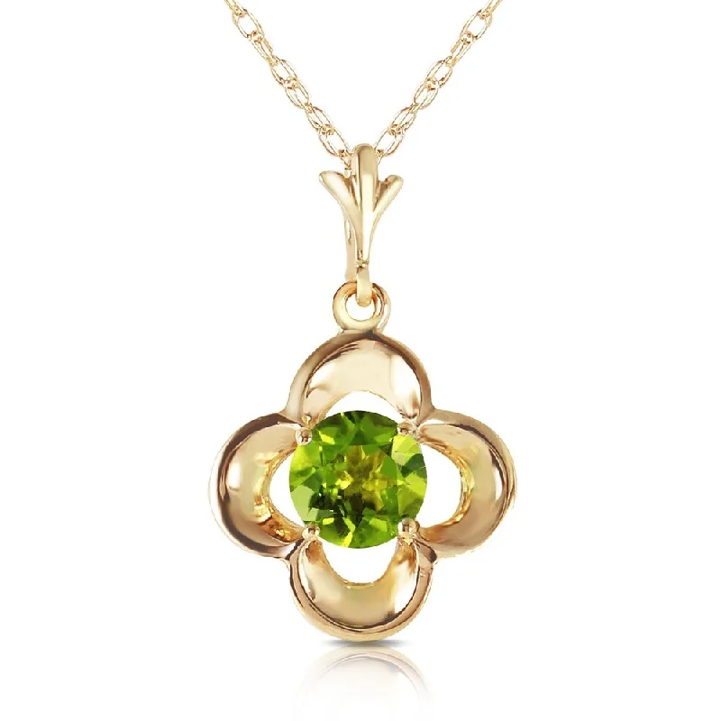 Bold gem necklaces-0.55 Carat 14K Gold Directions to Love Peridot Necklace