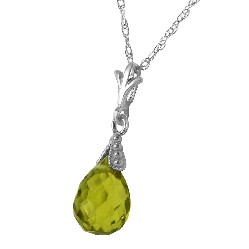 Retro photo necklaces-2.5 Carat 14K Solid White Gold Midst Of Memory Peridot Necklace