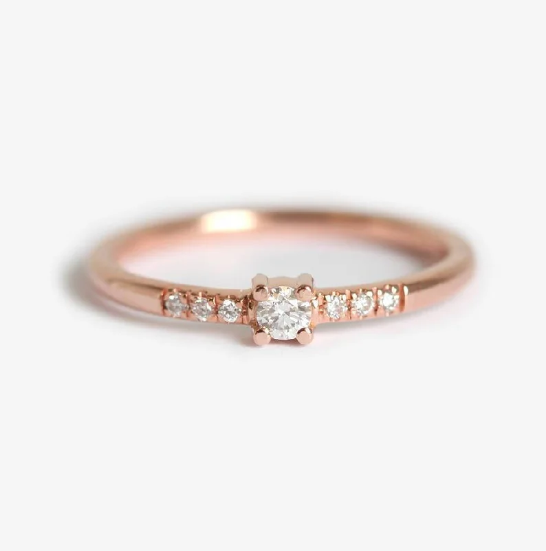 Pure crystal engagement rings-Ria Diamond Ring