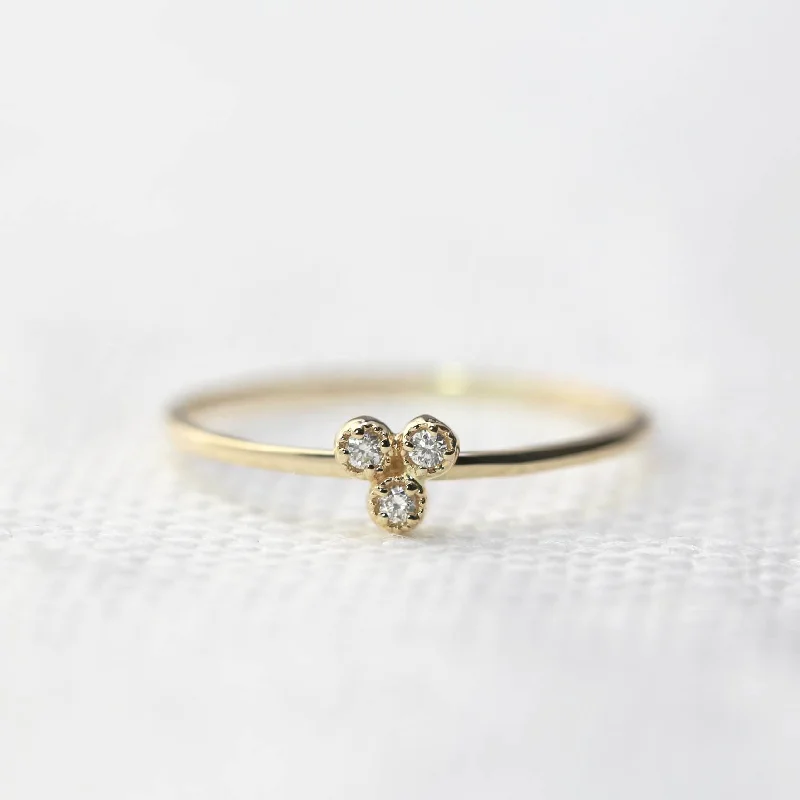 Victorian style engagement rings-Dahlia Trio Diamond Ring