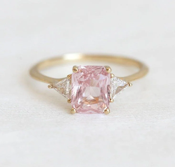 Rose gold engagement rings-Theresa Sapphire Diamond Ring