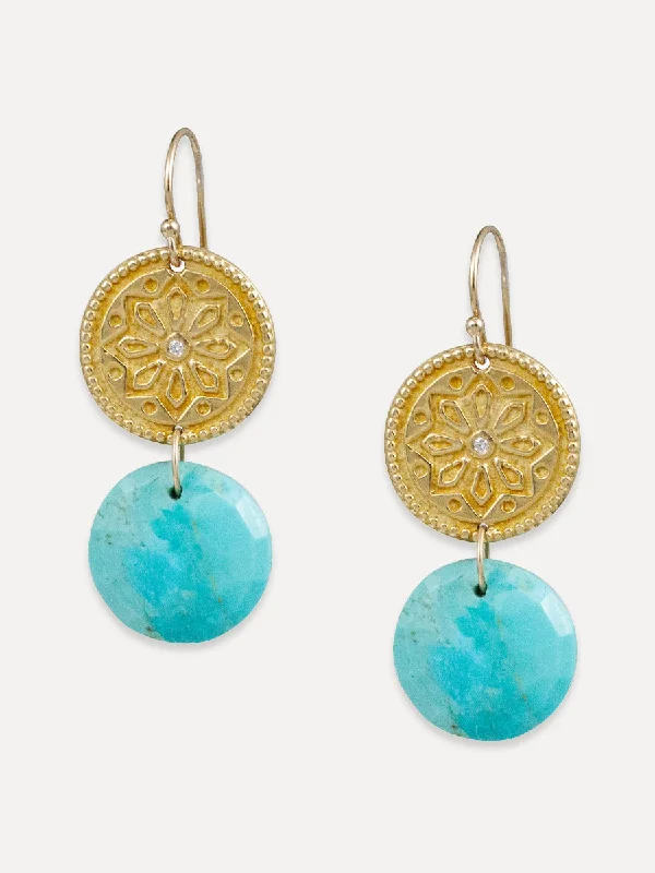 Sun Lotus Coin Earrings