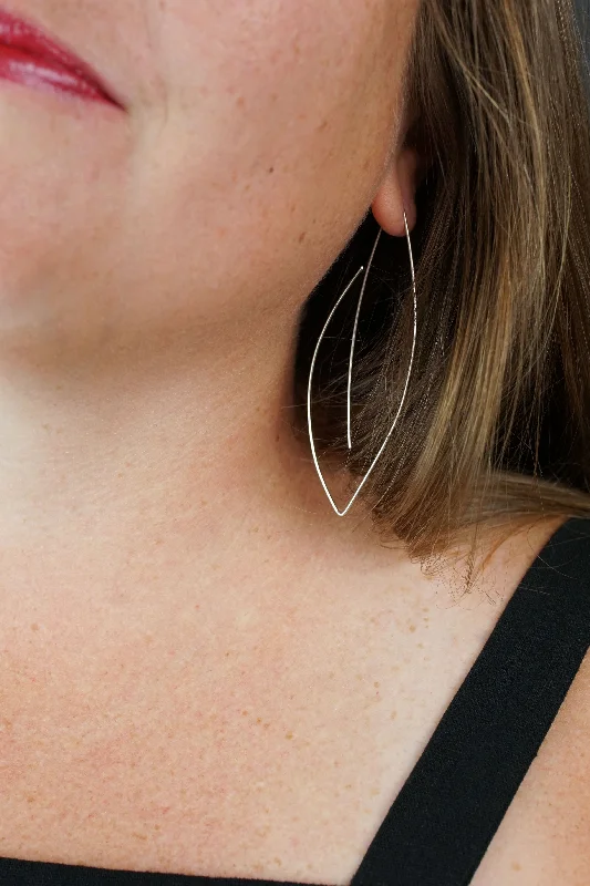 Verdant Threader Hoop Earrings in silver or gold-filled