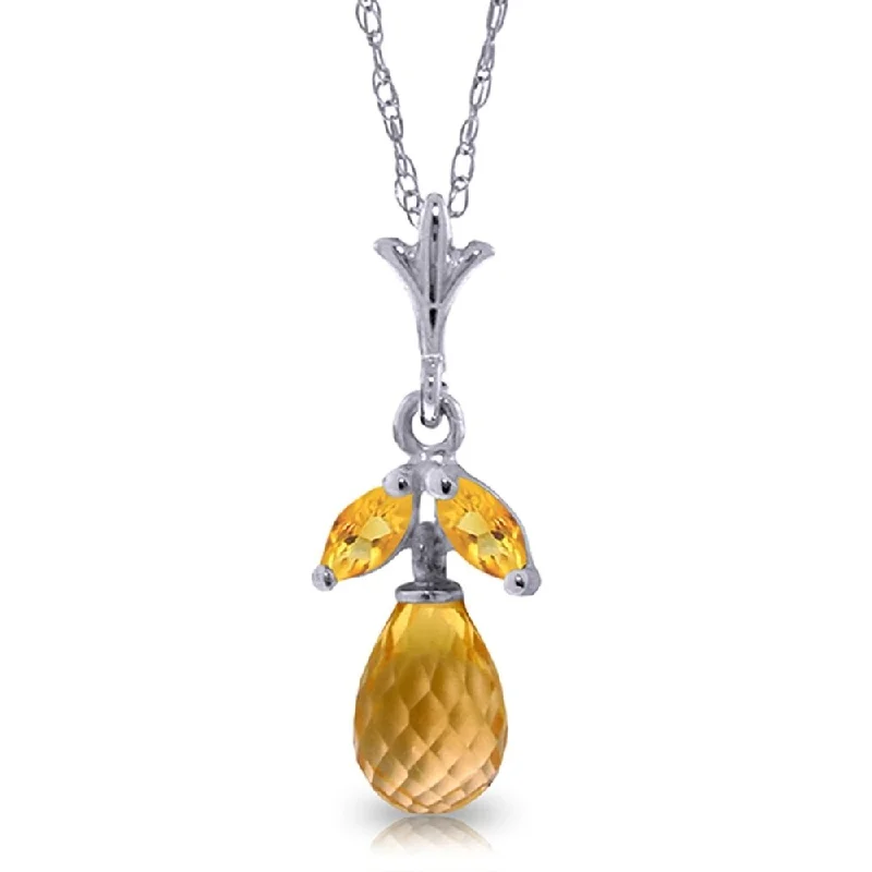 1.7 Carat 14K White Gold in The Details Citrine Necklace