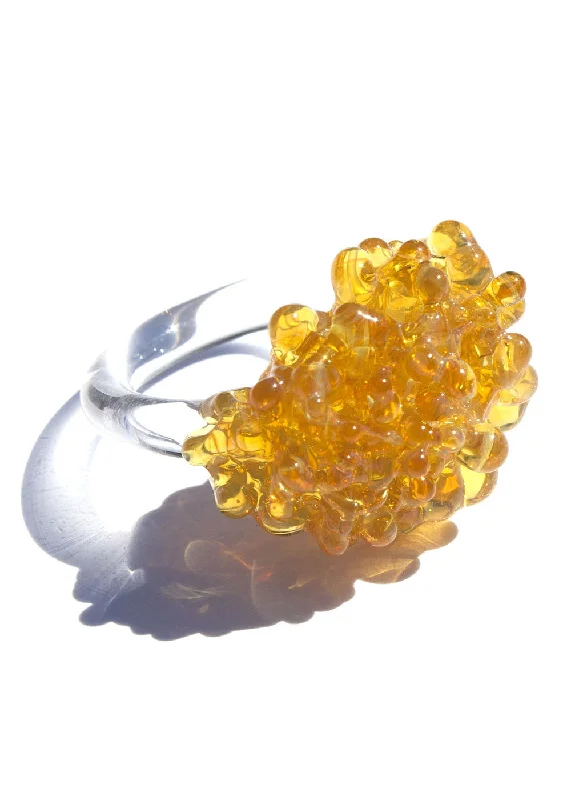 Whimsical rings-Glass Cluster Ring - Sunshine Yellow