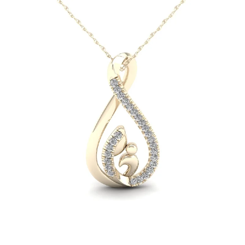 High gloss necklaces-De Couer 1/20ct TDW Diamond Motherly Love Necklace - Yellow