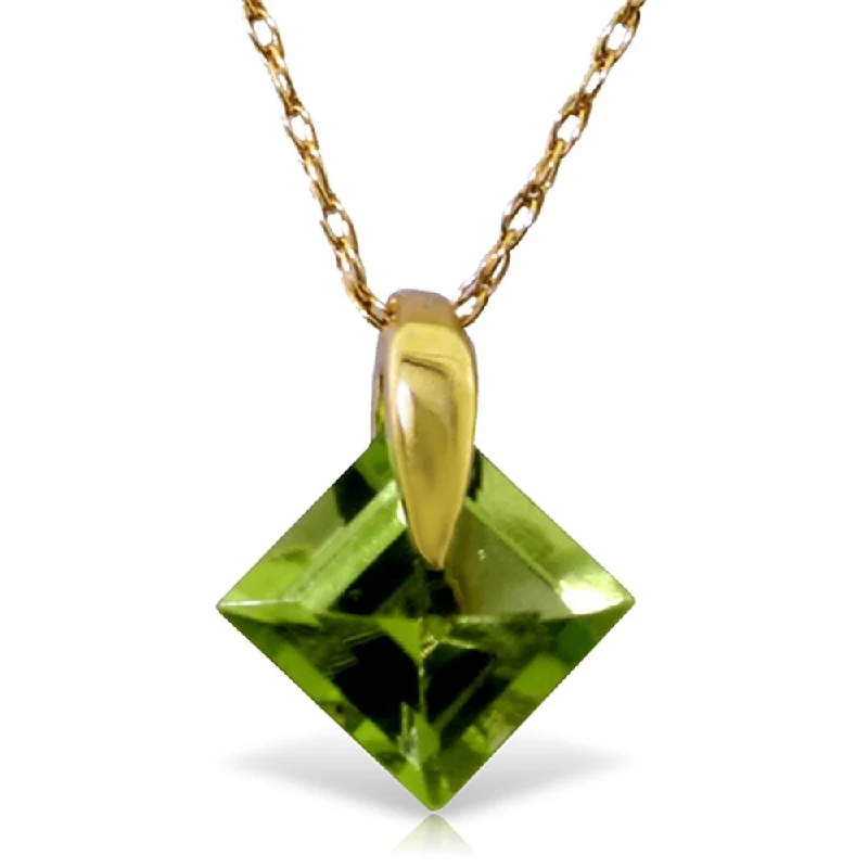 Spring clasp necklaces-1.16 Carat 14K Gold Ask Me No More Peridot Necklace