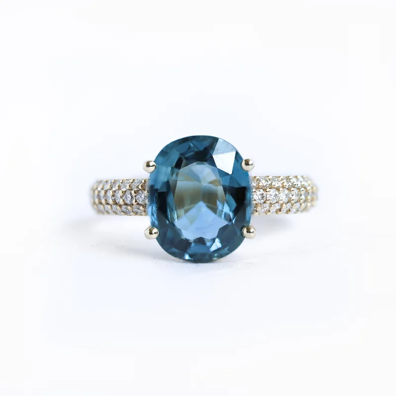 Java tile engagement rings-Pilar Oval Sapphire And Diamond Ring