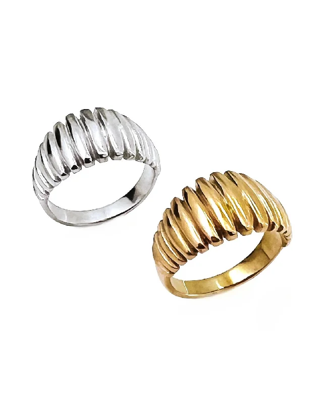 Pink gold rings-Roark Textured Statement Ring || Choose Color