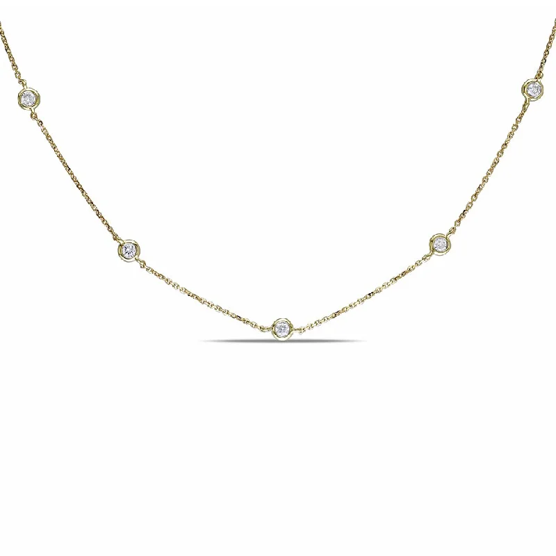 Tide shape necklaces-Miadora Signature Collection 14k Yellow Gold 3/4ct TDW Necklace