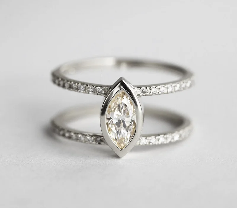 Dainty stack engagement rings-Olga Diamond Ring